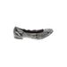 Jon Josef Flats: Slip On Chunky Heel Casual Gray Snake Print Shoes - Women's Size 8 - Round Toe