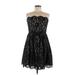 Neiman Marcus for Target Cocktail Dress - Mini Open Neckline Sleeveless: Black Solid Dresses - Women's Size 8