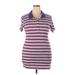 Shein Casual Dress - Bodycon High Neck Short sleeves: Purple Color Block Dresses - Women's Size 3X