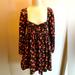 Free People Dresses | Free People Women Cotton Dress. Excellent Condition. Size M | Color: Black/Orange | Size: M