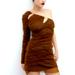 Zara Dresses | *Nwt* Cut Out Tulle Dress | Color: Brown | Size: L