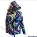 Athleta Jackets & Coats | Athleta Bright Swirl Ski Jacket Fleece Lined | Color: Blue/Purple | Size: M