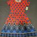 Lularoe Dresses | Lularoe Amelia | Color: Blue/Red | Size: L