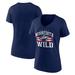 Women's Fanatics Branded Navy Minnesota Wild Americana Team V-Neck T-Shirt