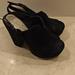 Jessica Simpson Shoes | Jessica Simpson Chunky Black Suede Platform Slingbacks - Size 8 | Color: Black | Size: 8