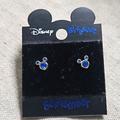 Disney Jewelry | Disney Minnie Mouse 10k Gold Birthstone Stud Earrings New | Color: Blue/Gold | Size: Os