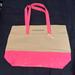 Victoria's Secret Bags | Nwt. Victoria’s Secret Tote Bag. Khaki Canvas And Hot Pink Vinyl. | Color: Pink | Size: Os