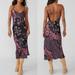 Free People Dresses | Intimately Free People Your Better Side Midi Slip Dress Satin Black Floral Small | Color: Black/Pink | Size: S