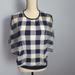 Anthropologie Tops | Anthropologie Postmark Elsie Gingham Mesh Overlay Top Size Xs | Color: Blue/White | Size: Xs