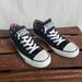 Converse Shoes | Converse All Star Women's Size 8 Black Low Chuck Taylor's Xo Inner Purple Pink | Color: Black | Size: 8