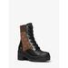 Michael Kors Shoes | Michael Kors Brea Leather And Logo Jacquard Combat Boot 7 Blk/Brown New | Color: Black | Size: 7