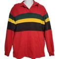 Polo By Ralph Lauren Shirts | 90s Vintage Polo Ralph Lauren Shirt Mens L Red Rugby Striped Collar Made In Usa | Color: Blue/Red | Size: L