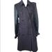 Burberry Jackets & Coats | Burberry Brit Size 12 Rare Black Wool Blend Leather Sleeve Trench Coat | Color: Black | Size: 12