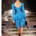 Gucci Dresses | Gucci Tom Ford Blue Silk Tassel Runway Dress 40 | Color: Blue | Size: 4