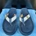 Michael Kors Shoes | Michael Kors Blue/ White Leather Sandals Rx19k Size 9m | Color: Blue/White | Size: 9