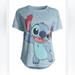 Disney Tops | Disney Women's Stitch Lilo & Stitch Graphic Size Xs Light Blue T-Shirt Euc | Color: Blue | Size: Xs