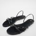 Zara Shoes | Black Zara Leather Buckle Strap Round Toe Open-Toe Slingback Sandals (Nwt) | Color: Black | Size: 41eu