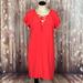 Madewell Dresses | Madewell Bright Tie Up Short Sleeve Dress S | Color: Red | Size: S