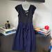 Anthropologie Dresses | Brand New Beautiful Dress From Anthropologie In Colors Gray & Blue In Size M | Color: Blue/Gray | Size: M