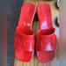 Gucci Shoes | Gucci Red Rubber Slides. Size 36. | Color: Red | Size: 36