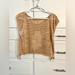 Free People Tops | Free People Movement Ttyl Mesh Open Back Semi Sheer Top In Gold/Rust Size S | Color: Gold/Orange | Size: S