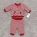 Ralph Lauren Matching Sets | Nwt Ralph Lauren Baby Infant Red Striped Velour Two Piece Set - Size 6m | Color: Red/White | Size: 3-6mb