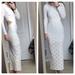 Free People Dresses | Free People Long Sleeve Lace Midi Dress In Cream Cutout Back Bodycon Size Xs | Color: Cream/White | Size: Xs
