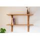 Oak shelves with mid-century modern angled brackets, Tiered wall shelving unit, Scandi MCM shelves in light oak, Wall mounted, Japandi