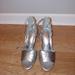 Nine West Shoes | Nwob Nine West Aleniao Silver Heeled Sandals Sz7.5 | Color: Silver | Size: 7.5