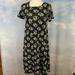 Lularoe Dresses | Lularoe Floral Carly Dress Size Xxs | Color: Black/Cream | Size: Xxs