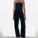 Zara Pants & Jumpsuits | Brand New Zara Size L Cargo Jumpsuit Black | Color: Black | Size: L