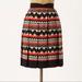 Anthropologie Skirts | Anthro Denpasar Geometric Pleated Pockets Sz 2 | Color: Black/Red | Size: 2