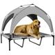 Cooling Elevated Dog Bed Outdoor w/ Canopy, Large Dogs