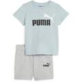 PUMA Kinder Sportanzug Minicats Tee Shorts Set, Größe 74 in Silber