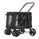 Dog Pram Pushchair Large Pet Stroller for Large Dogs, Luxury Dog Stroller 4 Wheel Pet Travel Carrier Carriage Foldable Strolling Cart Pet Strollers for Cat, Dog and More (Color : Nero)