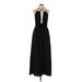 Shein Casual Dress - Midi Halter Sleeveless: Black Solid Dresses - Women's Size Large