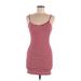 Heart & Hips Casual Dress - Bodycon Scoop Neck Sleeveless: Red Stripes Dresses - Women's Size Medium