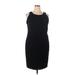 Lane Bryant Outlet Casual Dress - Sheath Crew Neck Sleeveless: Black Print Dresses - New - Women's Size 20 Plus
