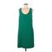 J.Crew Factory Store Casual Dress - Mini Scoop Neck Sleeveless: Green Solid Dresses - Women's Size 6