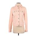 Ann Taylor LOFT Denim Jacket: Short Pink Solid Jackets & Outerwear - Women's Size Small