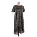 Lularoe Casual Dress - Midi: Gray Jacquard Dresses - Women's Size Large