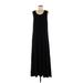 Grace & Lace Casual Dress - A-Line Scoop Neck Sleeveless: Black Solid Dresses - Women's Size Medium