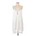 Forever 21 Casual Dress - Mini V Neck Sleeveless: White Solid Dresses - Women's Size Medium