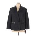 Le Suit Blazer Jacket: Below Hip Black Print Jackets & Outerwear - Women's Size 20