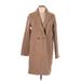 J.Crew Wool Coat: Knee Length Brown Print Jackets & Outerwear - Women's Size 10