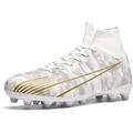 BINQER Men's Football Boot Grass Wearable Professional Training Outdoor Sports Football Boots Spikes (Color : 26167-white, Size : 5 UK)