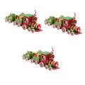 Zerodeko 3 Sets Christmas Ornament Train Christmas Wooden Calendar Trains Wooden Train Adornments Train Around Christmas Tree Xmas Train Home Ornament Decor Cupboard Toy