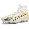 BINQER Men's Football Boot Grass Wearable Professional Training Outdoor Sports Football Boots Spikes (Color : 26167-gold, Size : 8 UK)