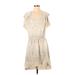 Express Casual Dress - DropWaist: Tan Tie-dye Dresses - Women's Size Small