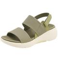 Fashion Women's Sandals, Elastic Hiking Sandals Women, Adjustable Straps Orthopedic Sandals for Women, Summer Ankle Strap Platform Sandals (Color : Green, Size : 6 UK)